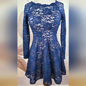 Navy lace sparkle dress size 7 my michelle